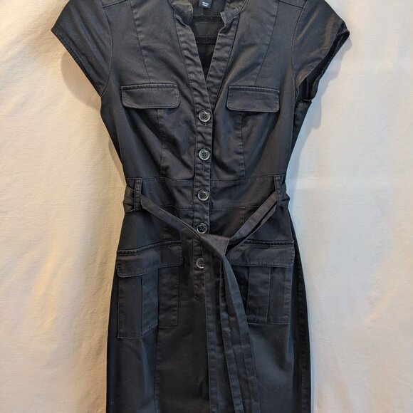 H&M Women's Black Cap-Sleeved Utility Dress - Size 2 - Picture 5 of 6